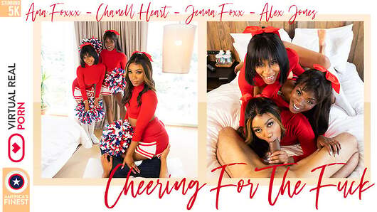 You know better than anyone the pressure that comes with cheerleading. It isn't that much about being a judge and having to score the work of the girls, but what they are willing to do to beat the competition. You've always thought of yourself as a man of principles, but when Ana Foxxx, Chanel Heart and Jenna J Foxx (a.k.a. Jenna Foxx) show you their movements in cowgirl position, it's really hard not giving them the highest score. In this life we all have our own limit to accept a kickback, yours is an orgy with these sensual ebonies. VR Porn video starring Ana Foxxx, Chanell Heart, Jenna J Foxx (a.k.a. Jenna Foxx) and Alex Jones. (Video duration: 47:58 min)