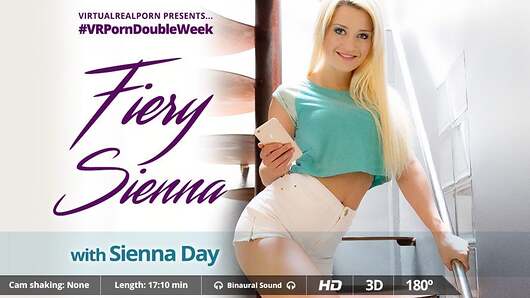 Enjoy the busty Sienna Day. This hottie has a boyfriend and she love him to say her dirty things on the phone. But this time the chat goes hotter and hotter until she can't stand it anymore and decide to send him a video. So prepare yourself for the hottest scene you'll see today: she'll play with her pussy, got it wet, show her perfect ass to the camara, use body oil to massage her huge pink tits and masturbate, masturbate to an explosive orgasm that makes her squirt all over with her pussy juices. It's time to die of pleasure! Enjoy this VR porn scene in 180 degrees FOV and our awesome Binaural Sound in your Smartphone Cardboard, Samsung Gear VR or Oculus Rift! (Video duration: 17:10 min)
